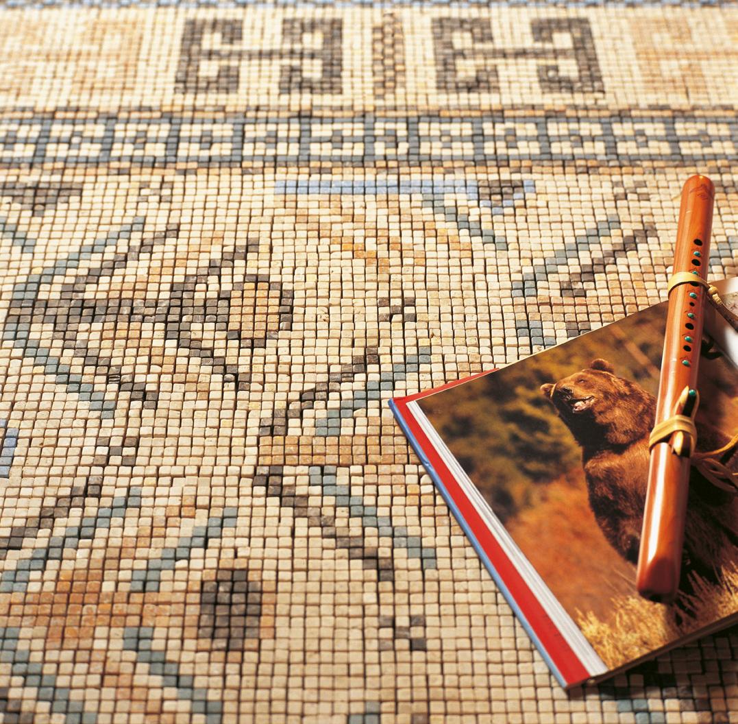 Handgefertigter handgefertigter Kunstmarmor-Mosaik-Teppich, Abmessungen und Farben anpassbar (Moderne) im Angebot
