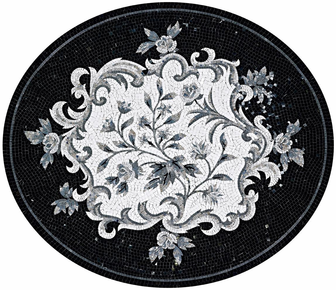 Handgefertigter handgefertigter Kunstmarmor-Mosaik-Teppich, Abmessungen und Farben anpassbar (Italienisch) im Angebot