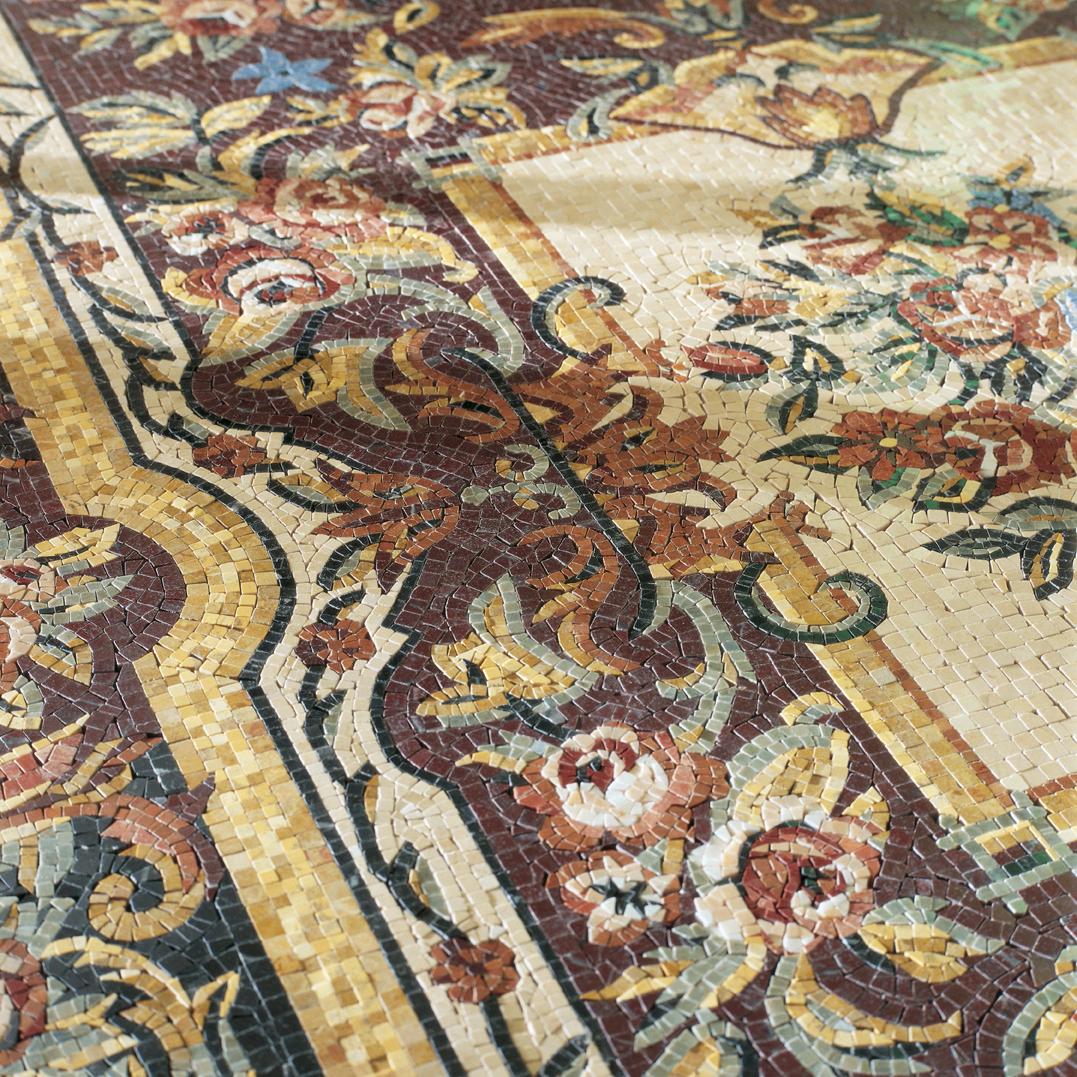Handgefertigter handgefertigter Kunstmarmor-Mosaik-Teppich, Abmessungen und Farben anpassbar (Italienisch) im Angebot
