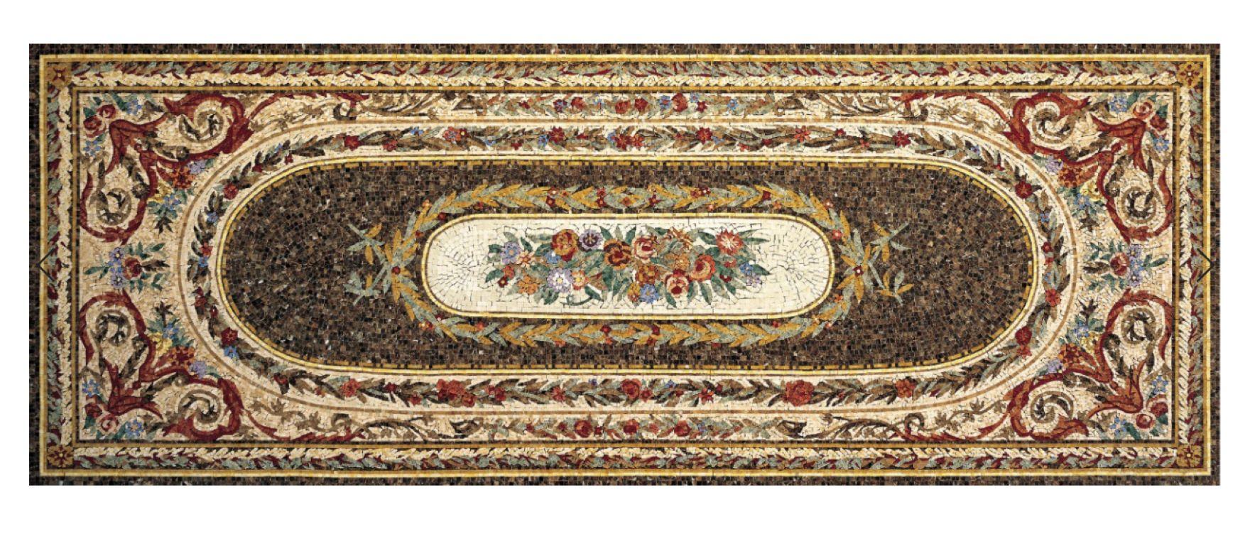 Handgefertigter handgefertigter Kunstmarmor-Mosaik-Teppich, Abmessungen und Farben anpassbar (Italienisch) im Angebot