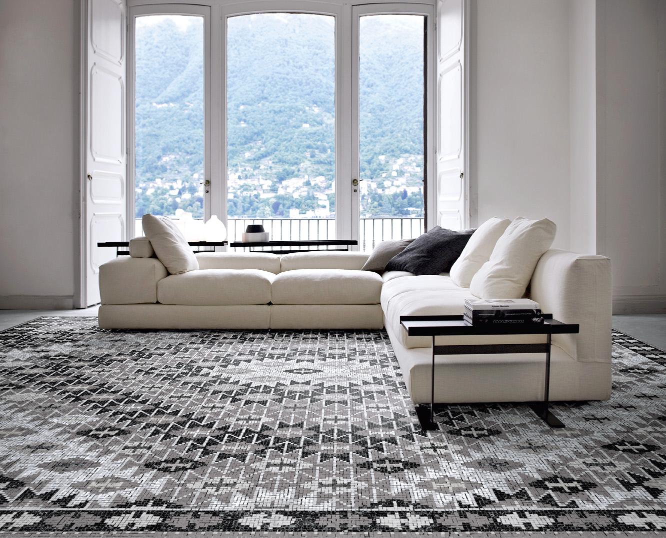 italien Tapis mosaïque artistique fait à la main Dimensions et couleurs personnalisables en vente