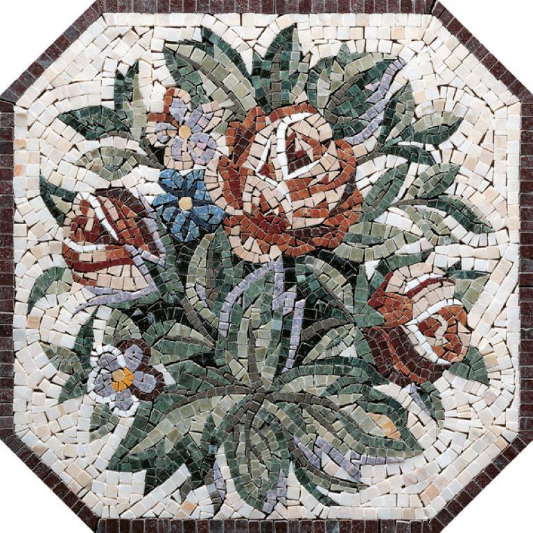 Handgefertigter handgefertigter Kunstmarmor-Mosaik-Teppich, Abmessungen und Farben anpassbar im Zustand „Neu“ im Angebot in London, GB