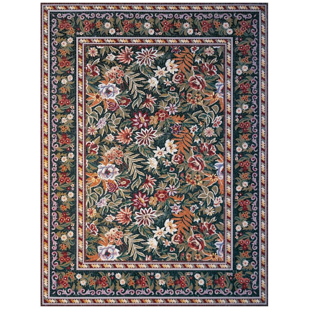 Handgefertigter handgefertigter Kunstmarmor-Mosaik-Teppich, Abmessungen und Farben anpassbar