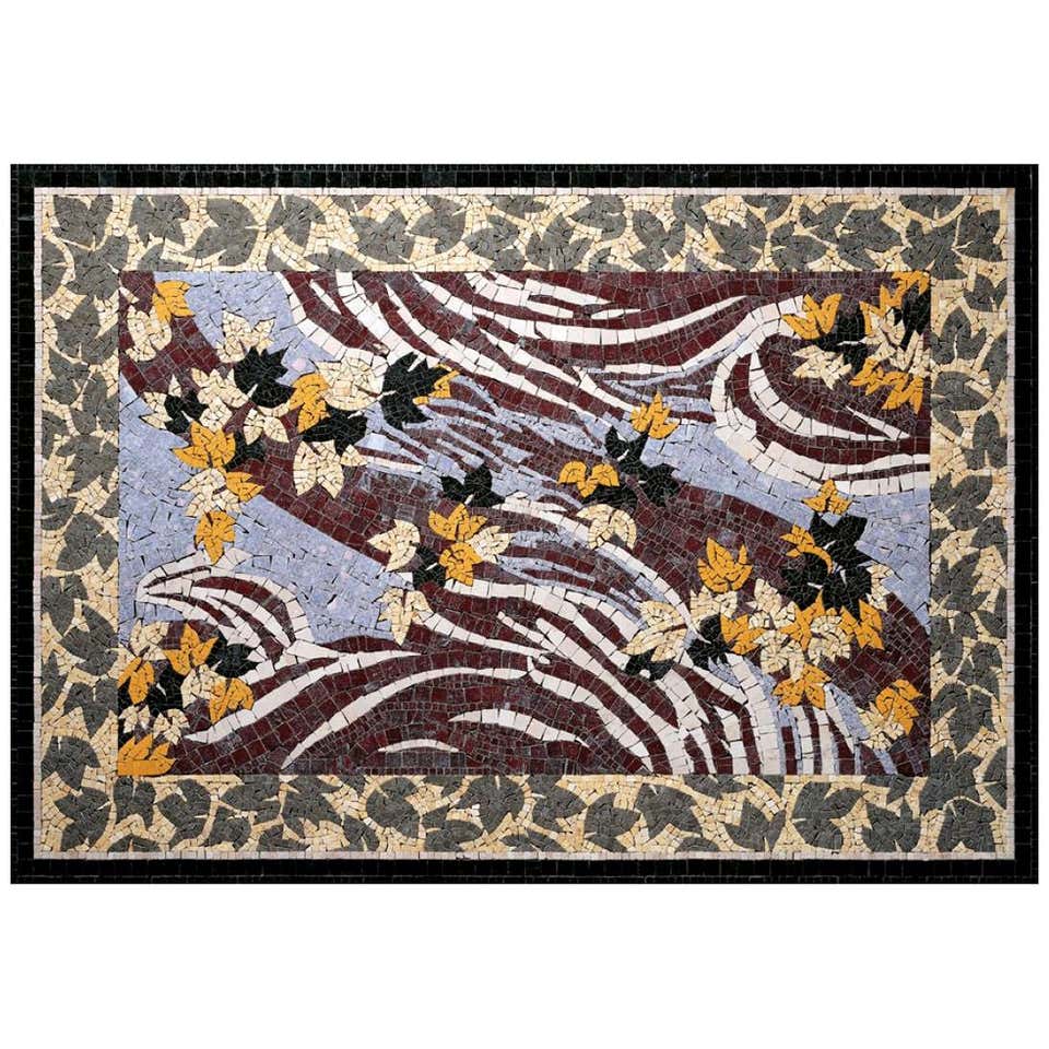 Handmade Artistic Marble Mosaic Rug Dimension and Colors Customizable ...