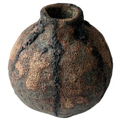 Handmade Ash Glazed Twilight Sculpture Moon Vase