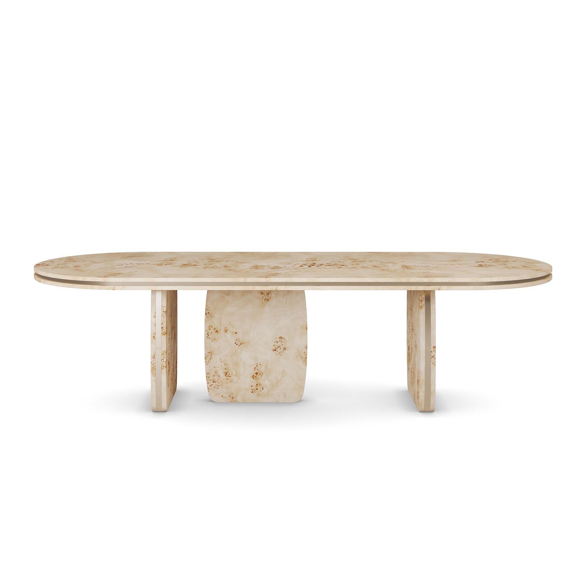 Moderne Table de salle à manger Assia faite à la main en racines de peuplier par Nolita Harbour en vente