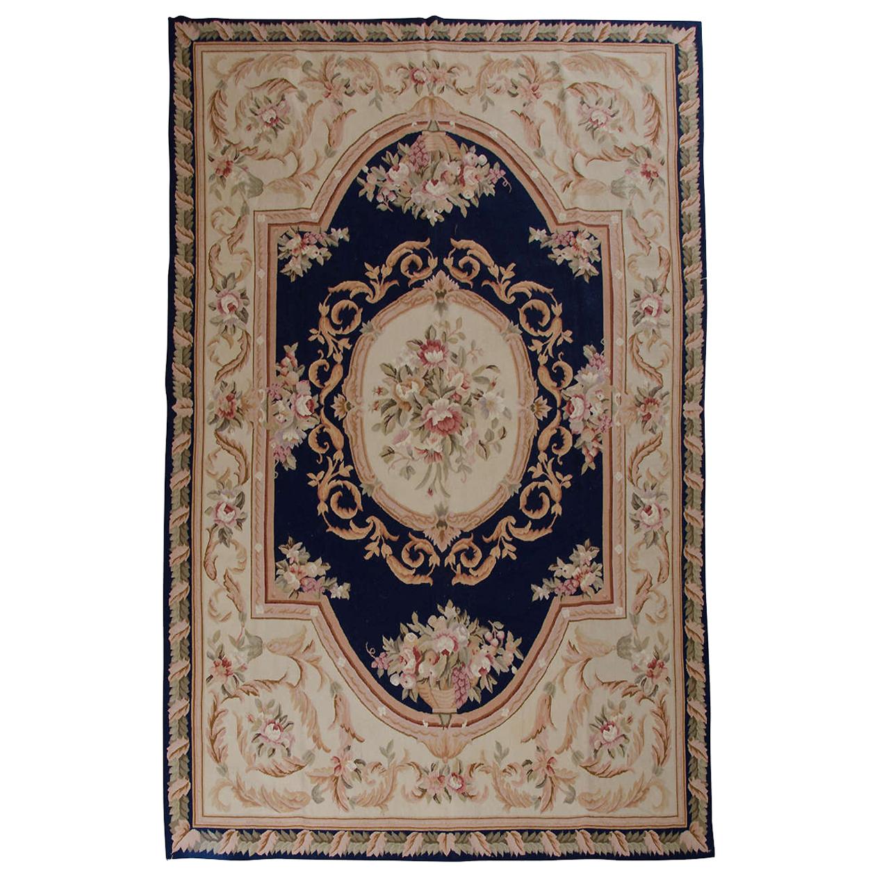Handmade Aubusson Style Rugs, Floral Chinese Carpet Needlepoint Rug