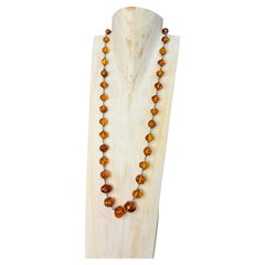 Handmade Baltic Amber and Silver Bead Necklace, Late 20th Century