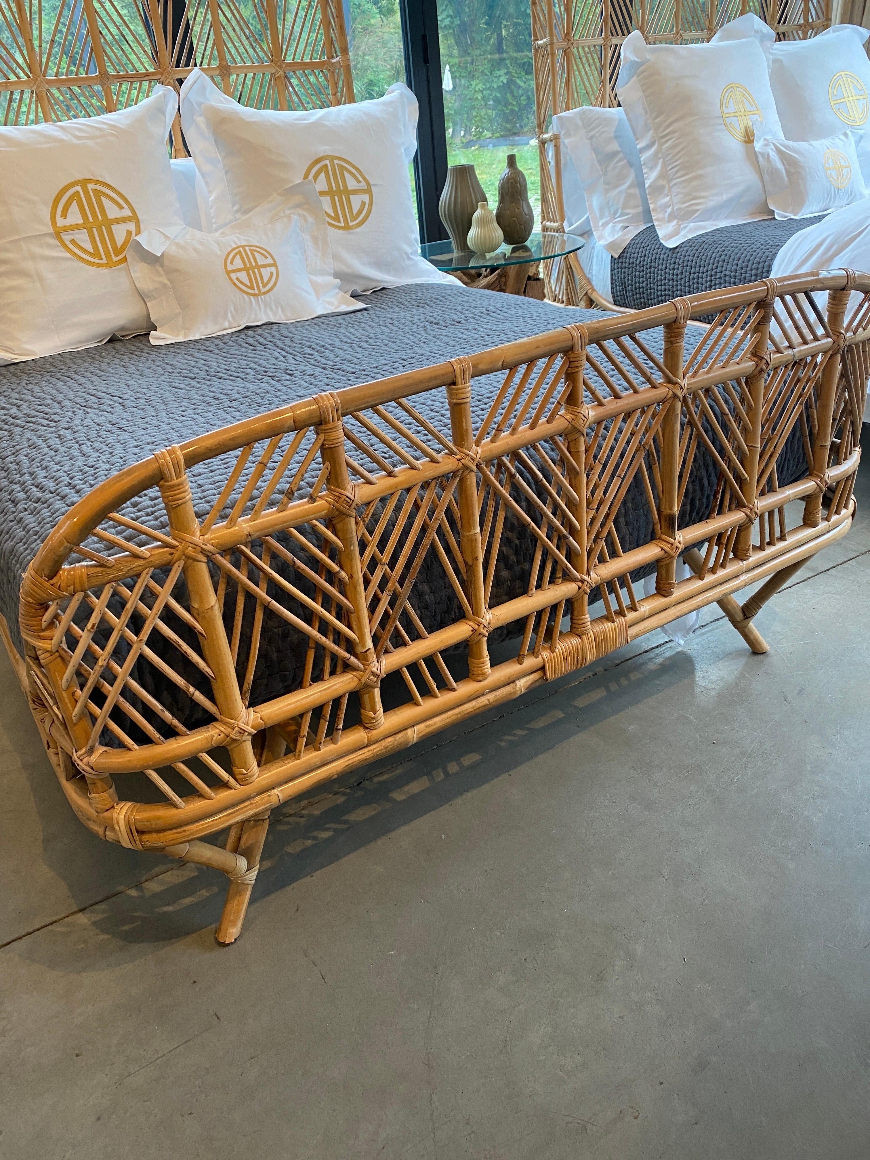 Handmade Bamboo Balinese Bed In Good Condition In Bridgehampton, NY