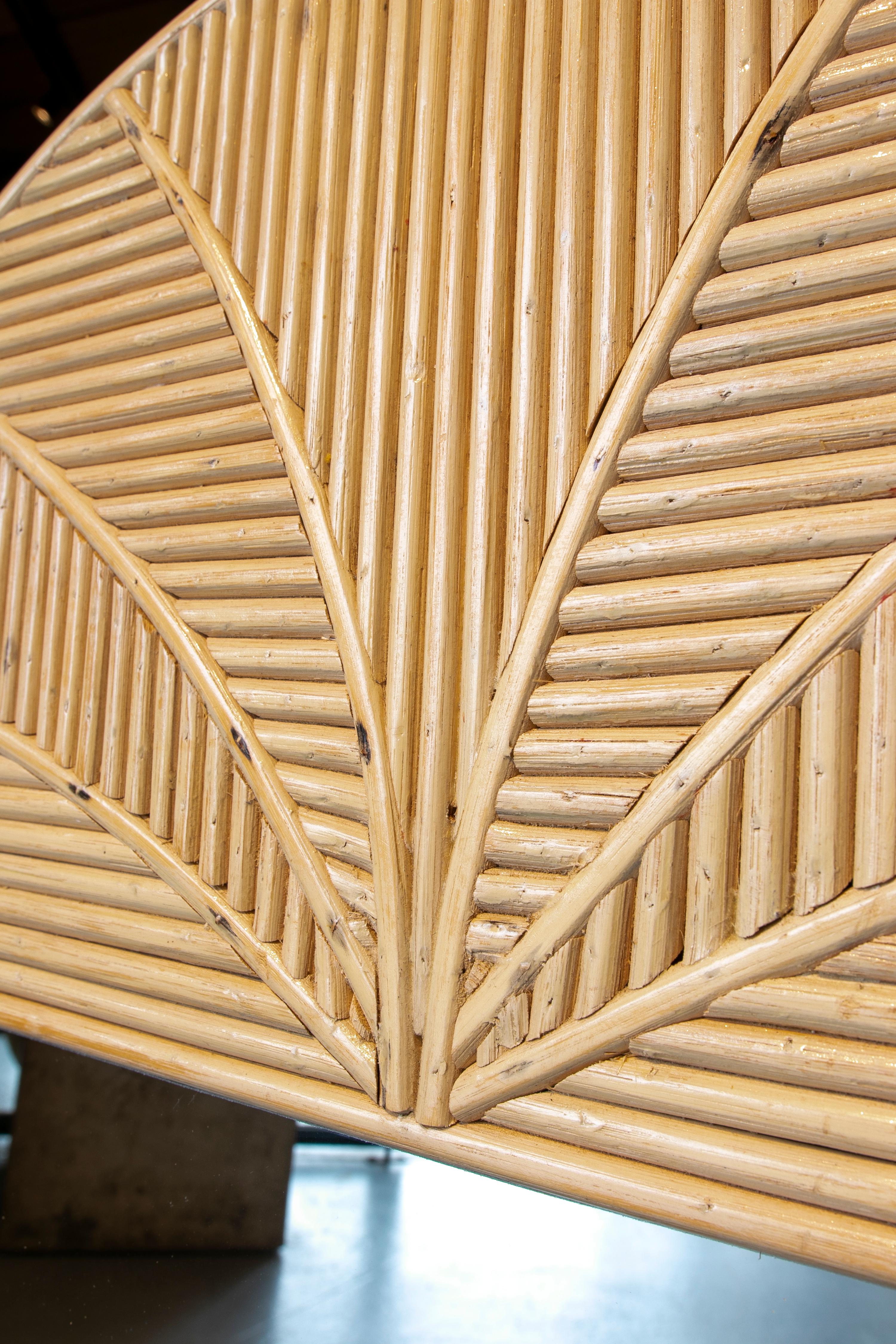 20th Century Handmade Bamboo Mirror 