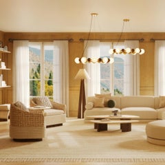 Handmade Bapt Floor Lamp in Walnut with Polished Brass Inlay by Nolita Harbour
