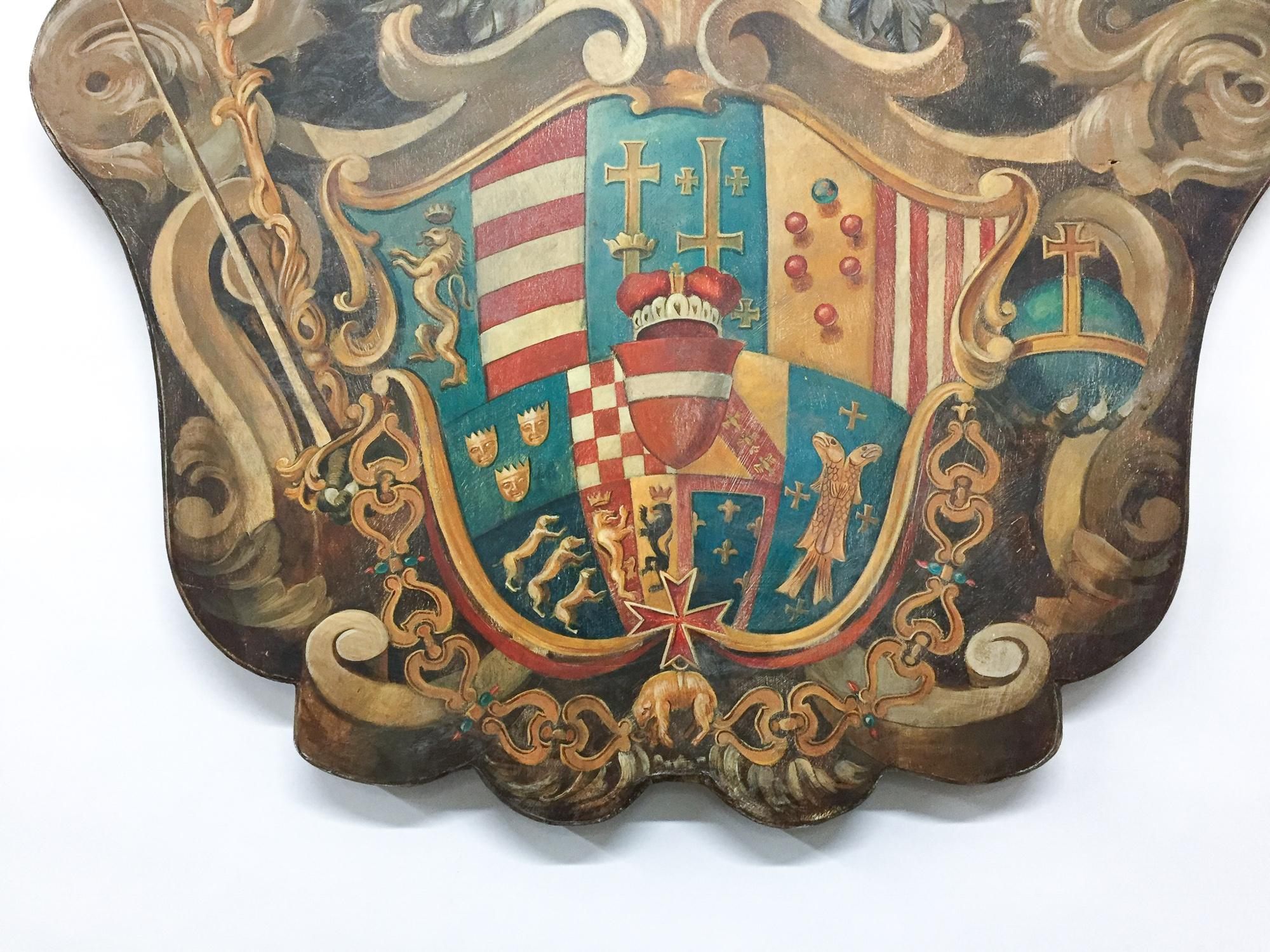 Handmade Baronial Crest Plaque on Solid Wood 4