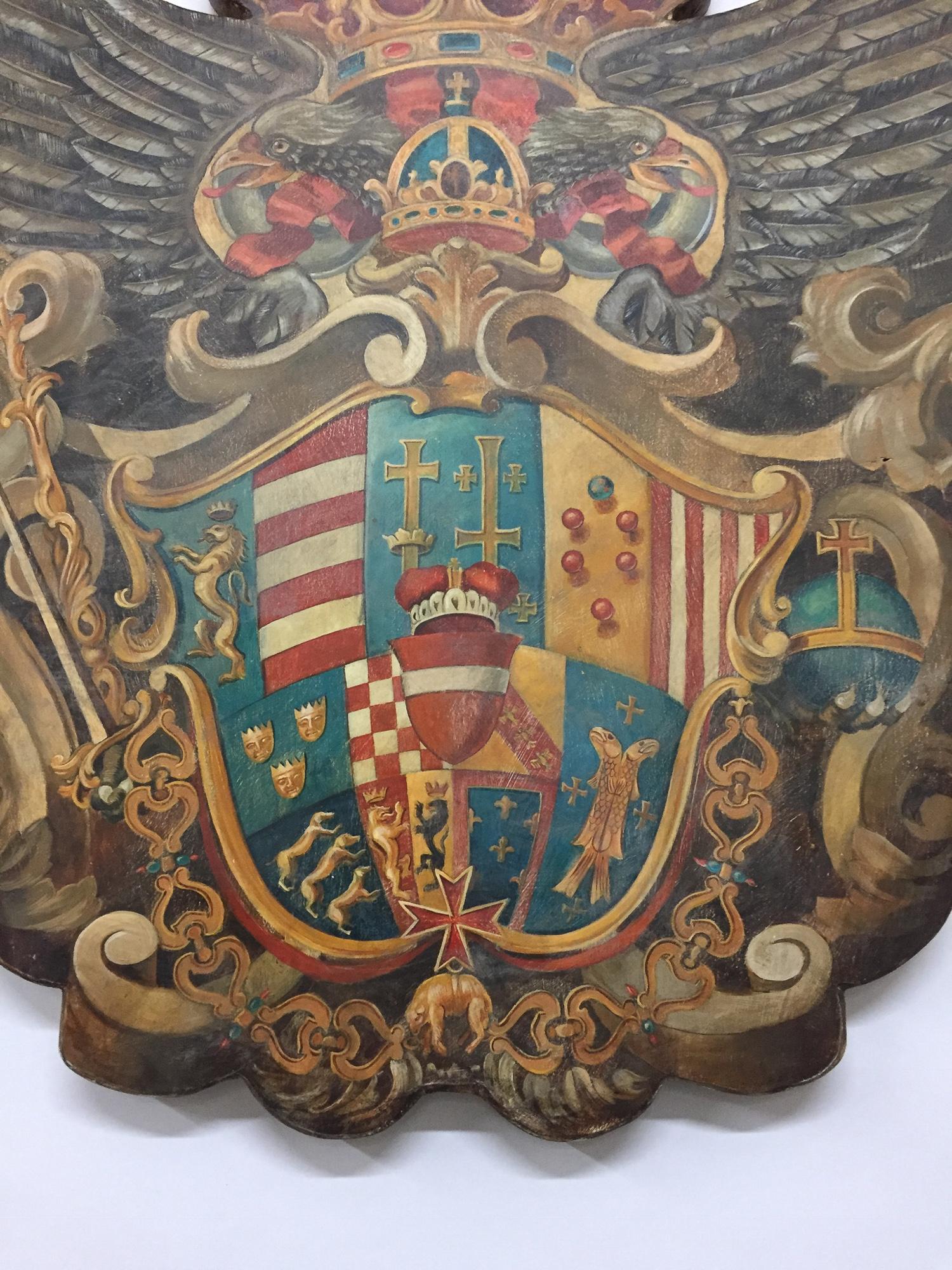 Handmade Baronial Crest Plaque on Solid Wood 3