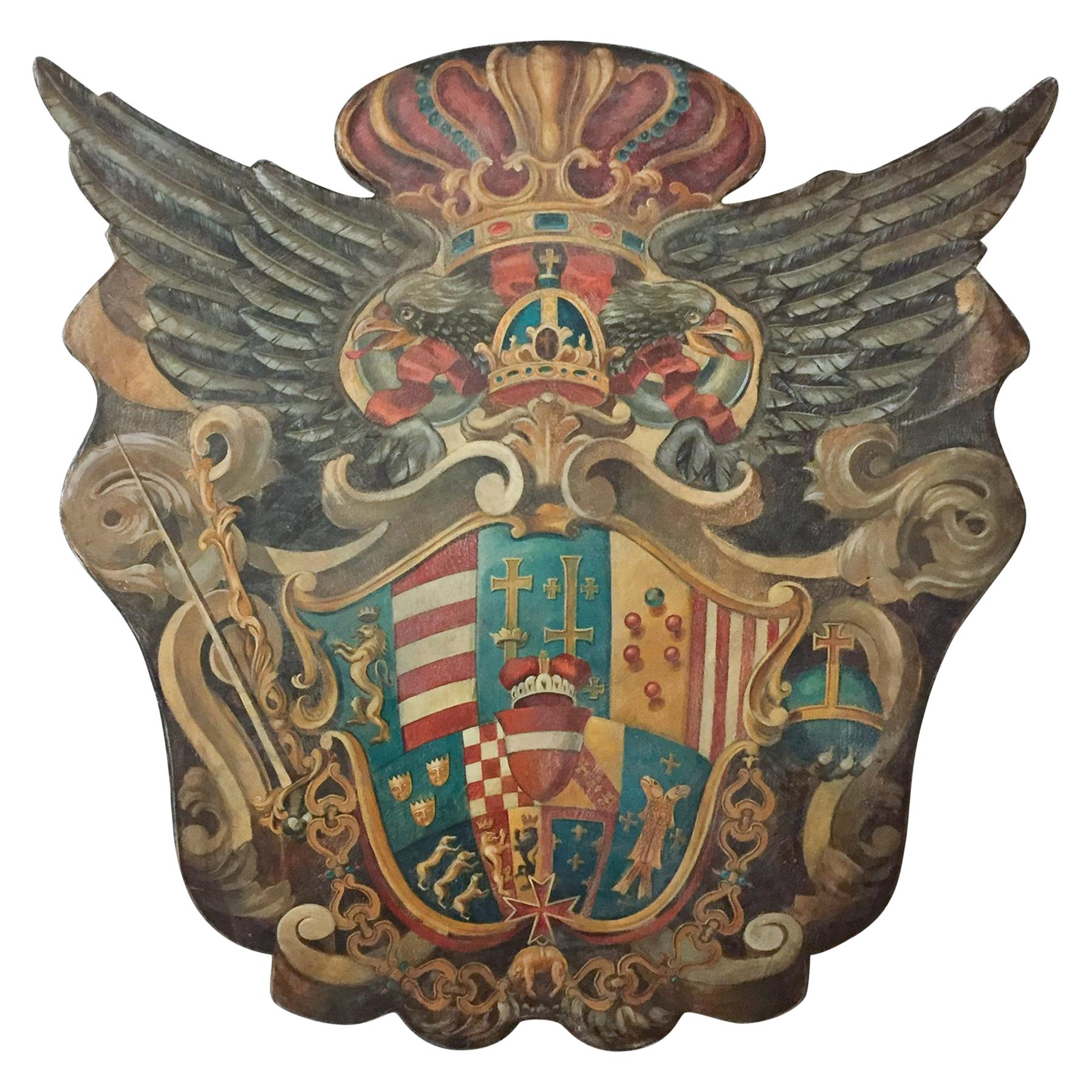 Handmade Baronial Crest Plaque on Solid Wood