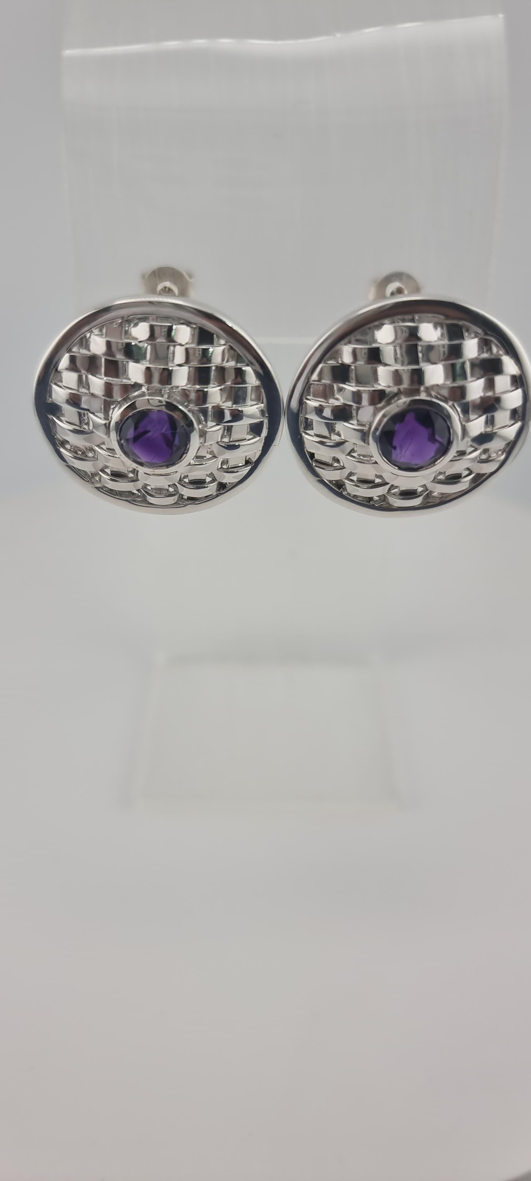 Handmade Basket Rhodium Sterling Silver Stud Earrings - Traditional Basotho Art For Sale 3