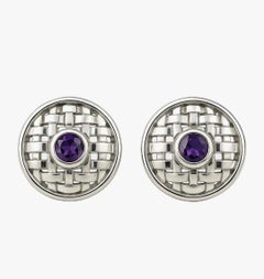 Clous d'oreilles Basket en argent sterling et rhodium faits à la main - Traditional Basotho Art