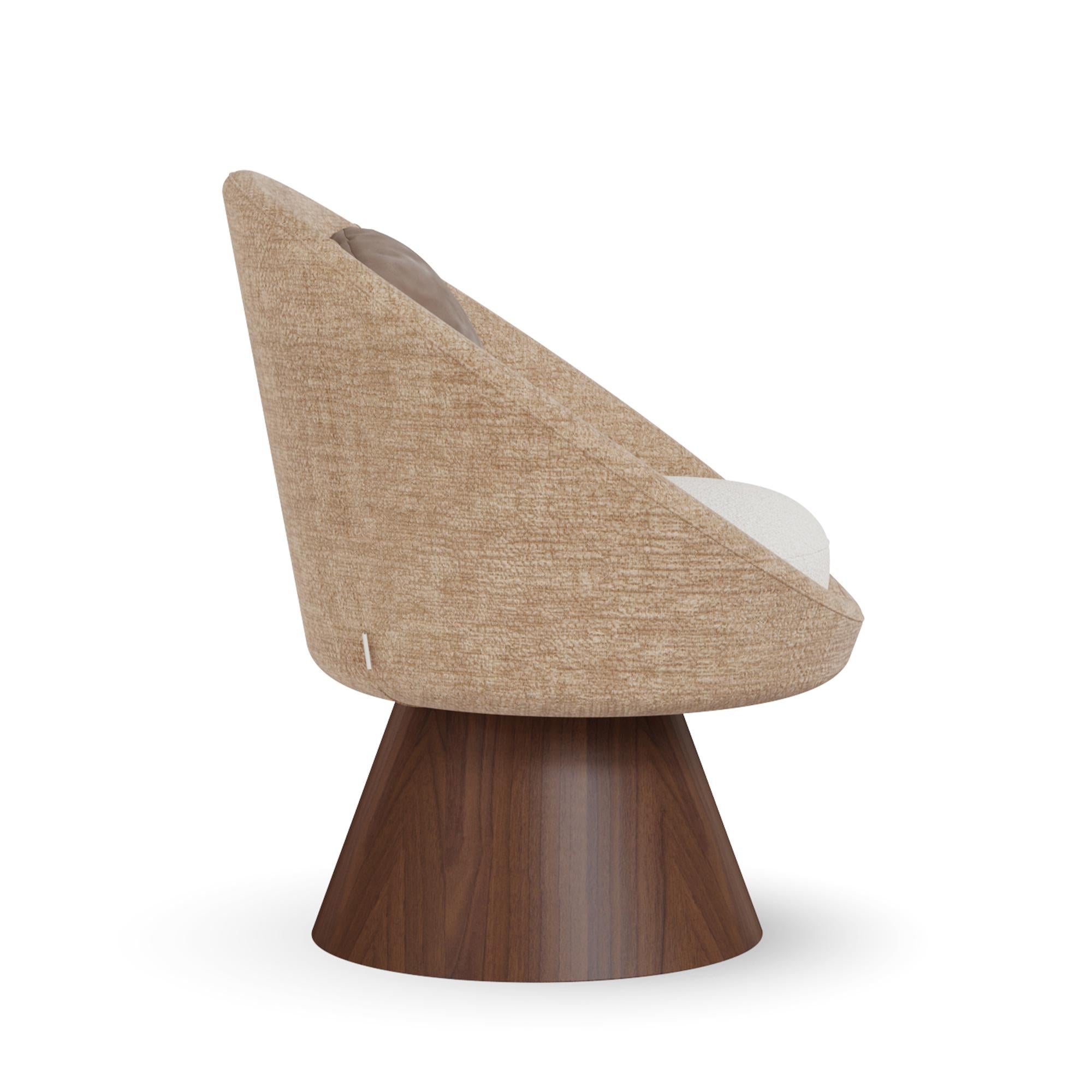 Silla de comedor artesanal Basqui de terciopelo tapizada by Nolita Harbour Moderno orgánico en venta