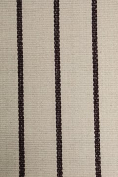 Handmade Bath Mat in Oat with Merlot Stripe