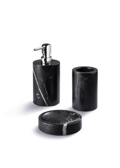 Handgefertigtes Badezimmer-Set aus schwarzem Marquina-Marmor