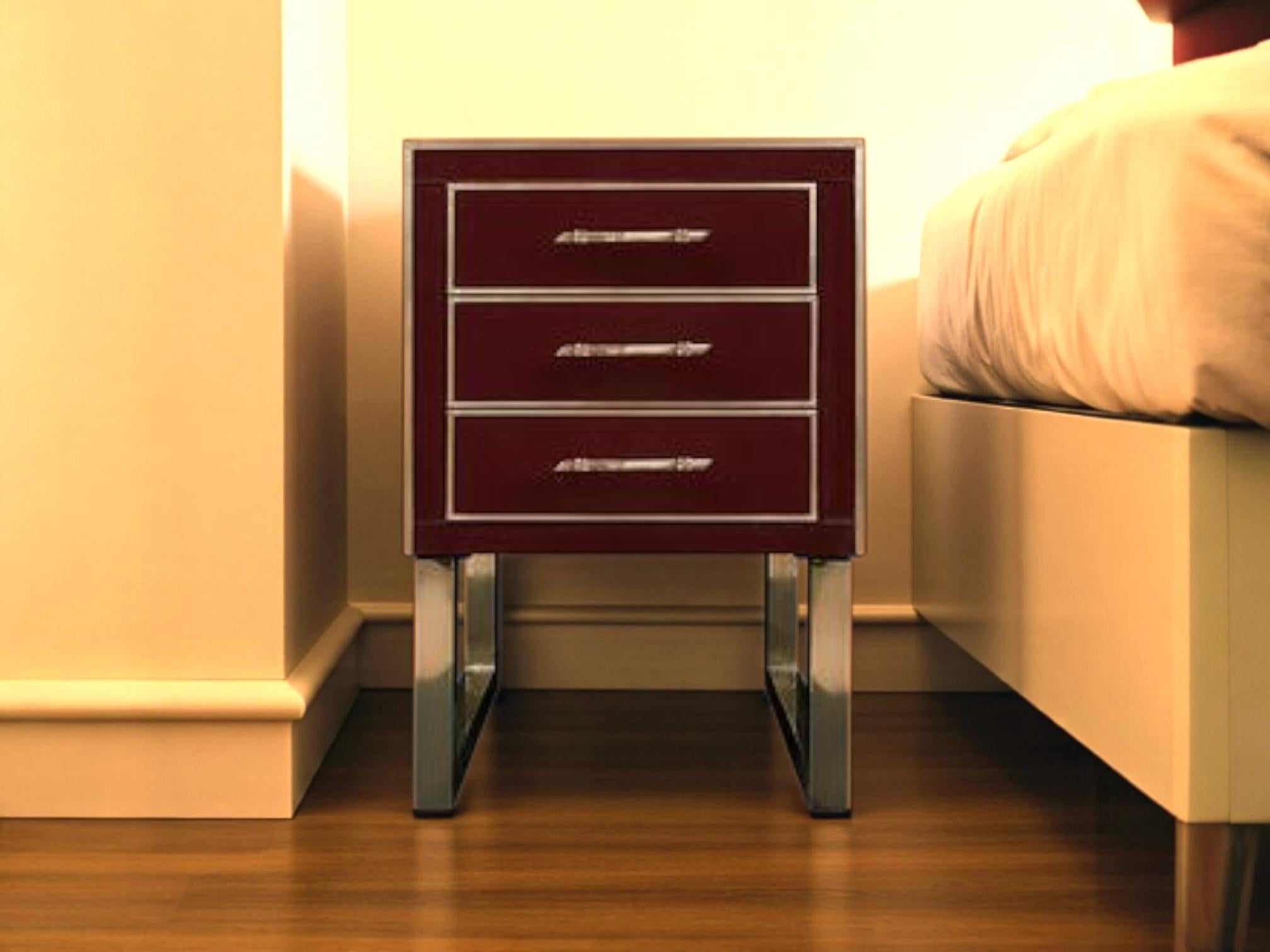 Handmade bedside tables by designer Justfurnitures customized glass and brass in vendita 2