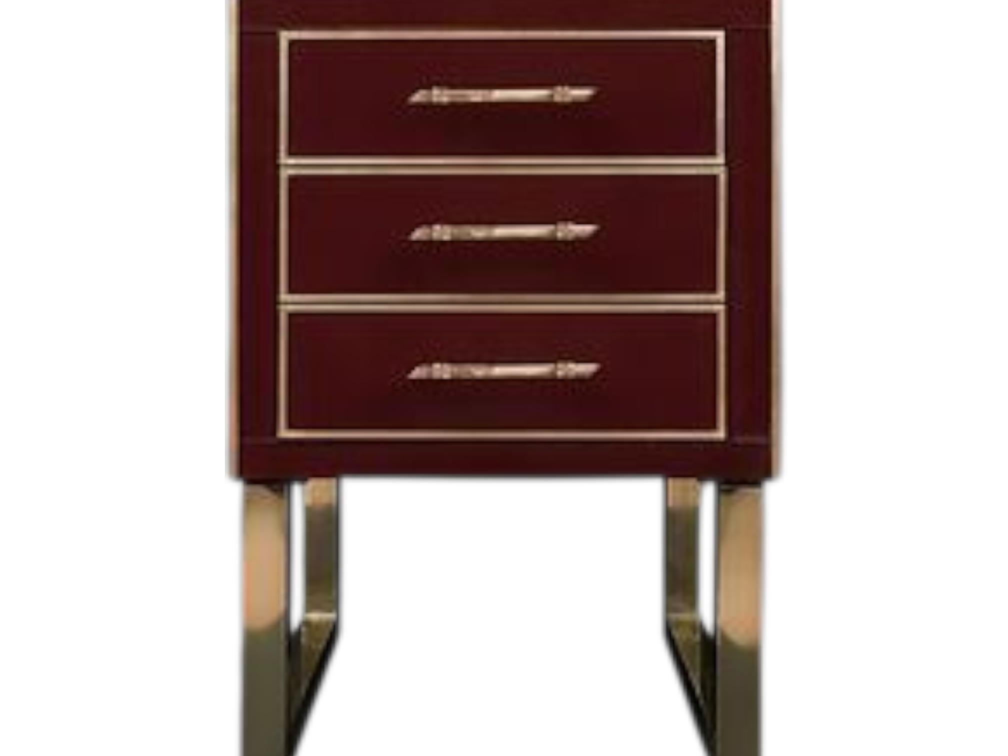 Handmade bedside tables by designer Justfurnitures customized glass and brass in vendita 4
