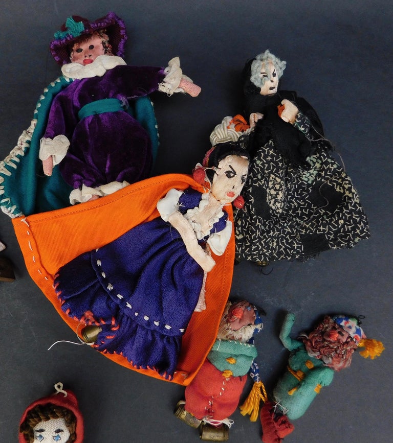 Handmade Belgian Folk Art Textile Dolls from Various Fairy