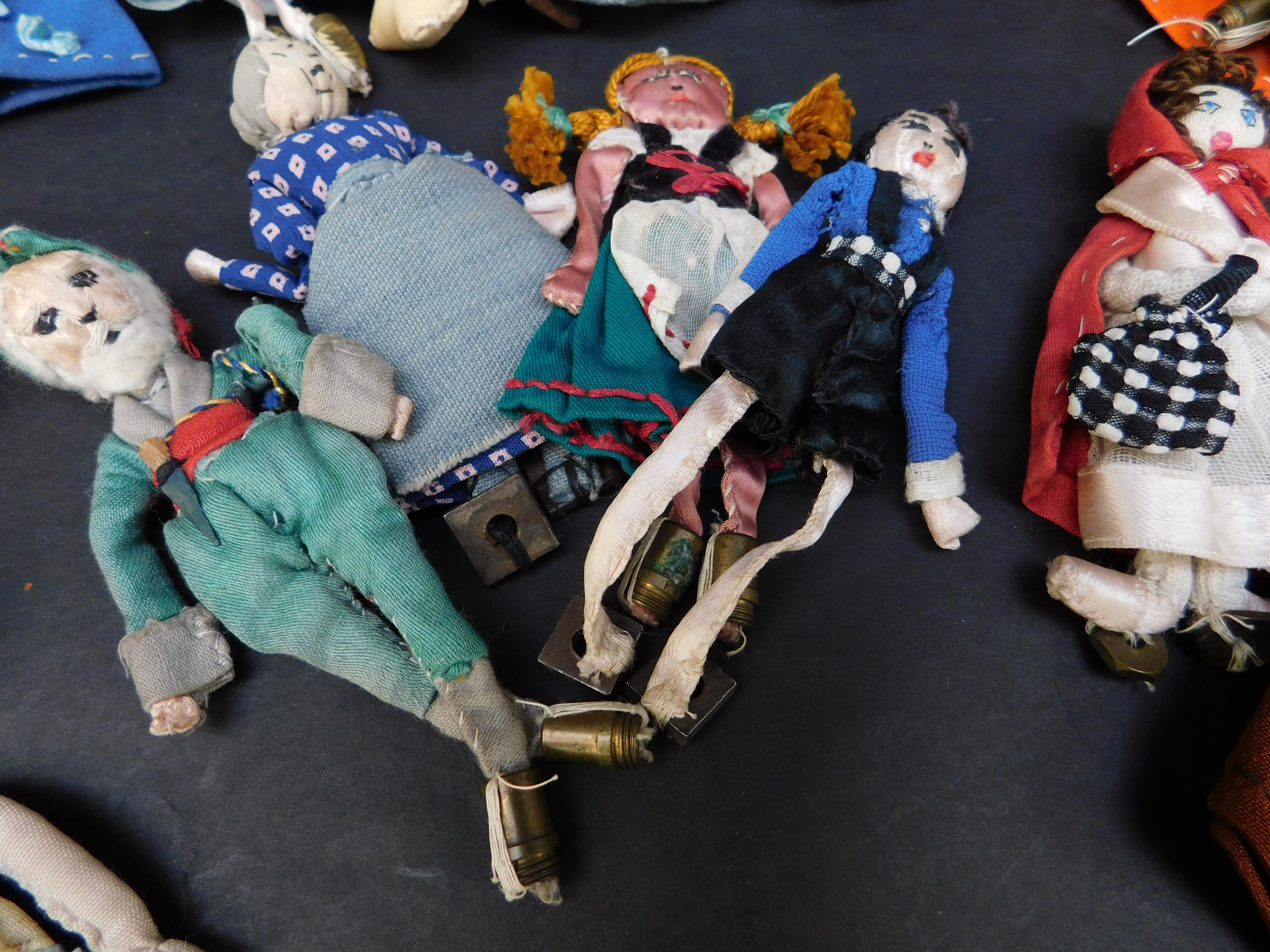 20th Century Handmade Belgian Folk Art Textile Marionette Dolls from Various Fairy Tales For Sale