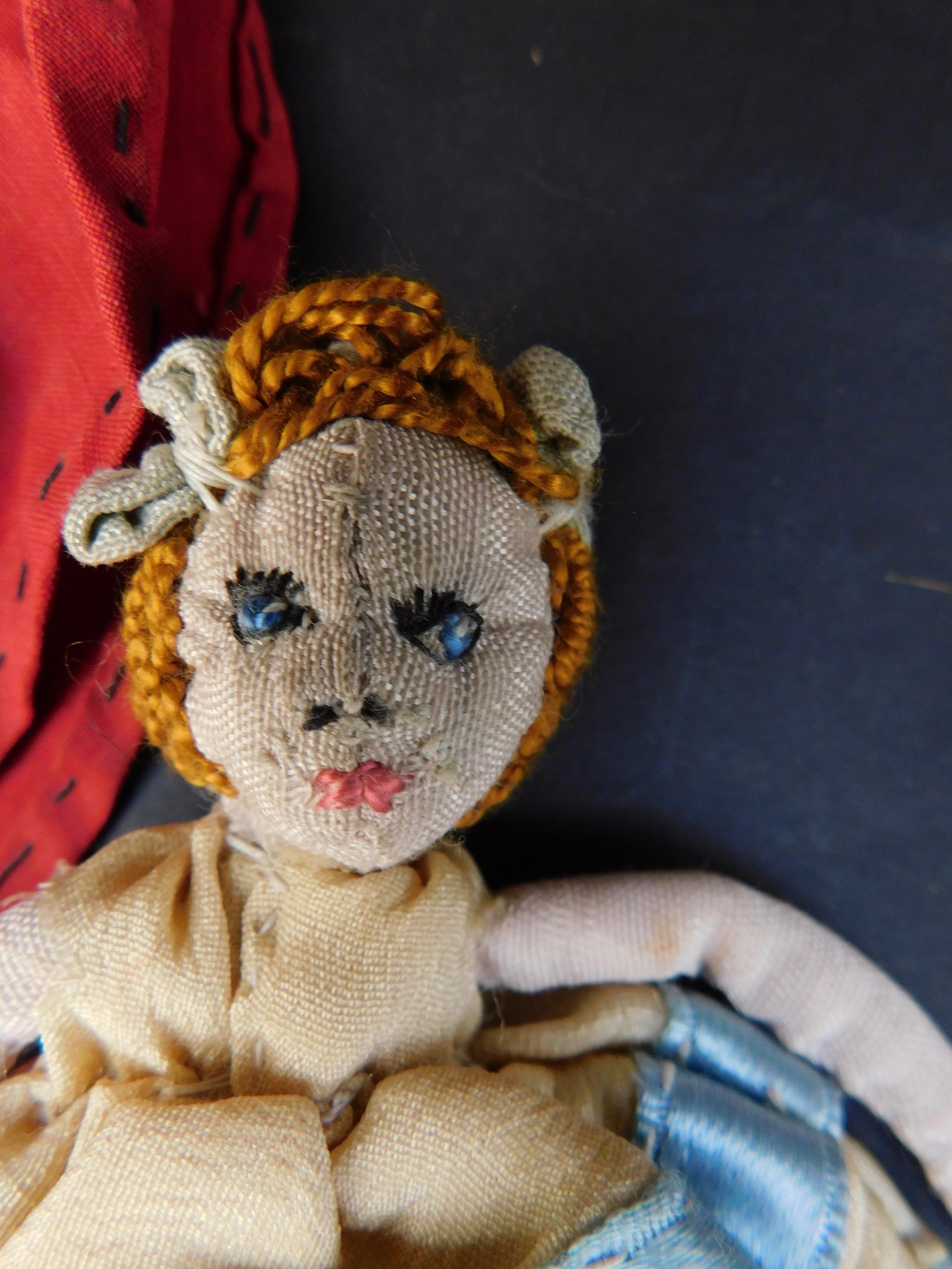 Handmade Belgian Folk Art Textile Marionette Dolls from Various Fairy Tales For Sale 2