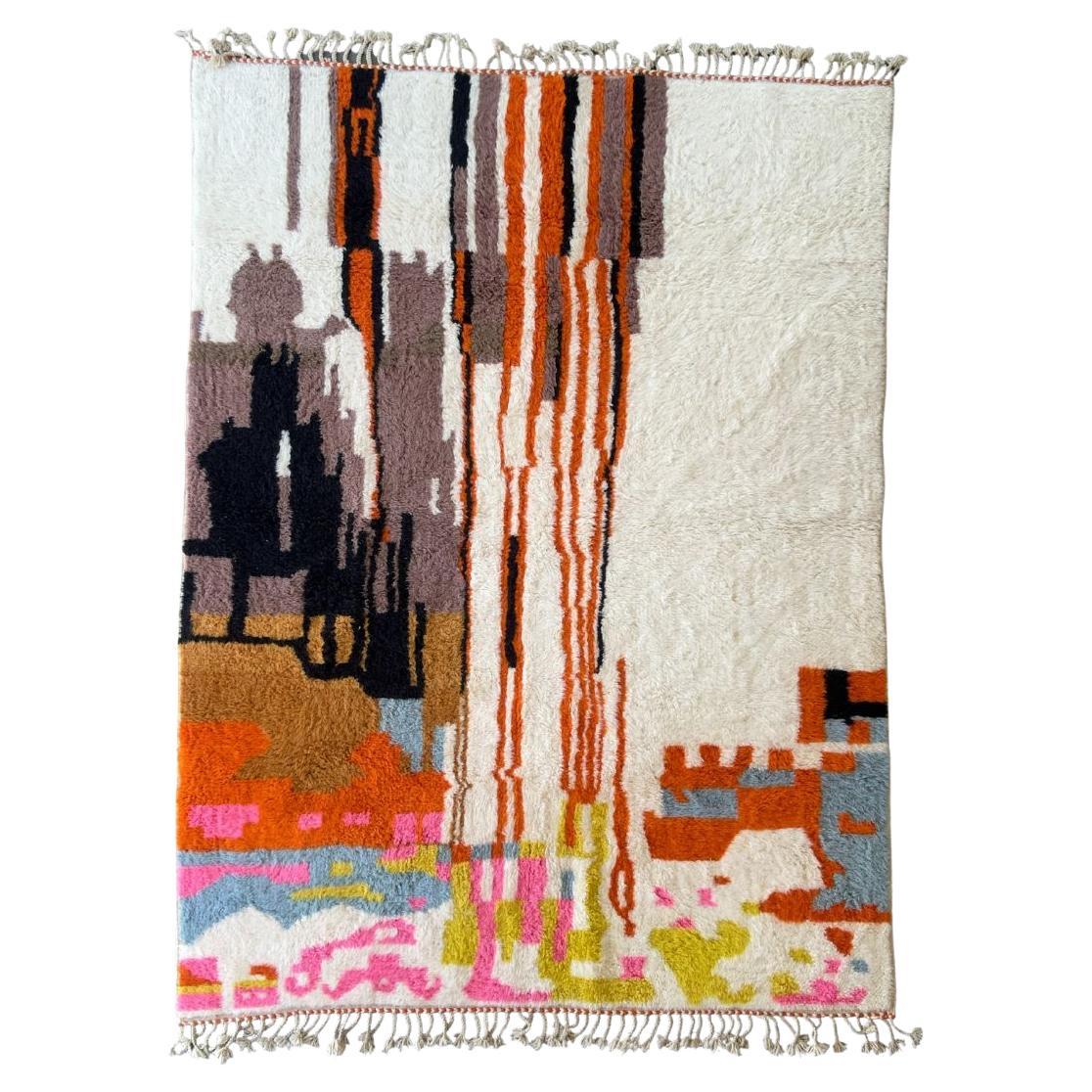 Handmade Berber Moroccan Rug 8x10 FT, Contemporary Moroccan Rugs