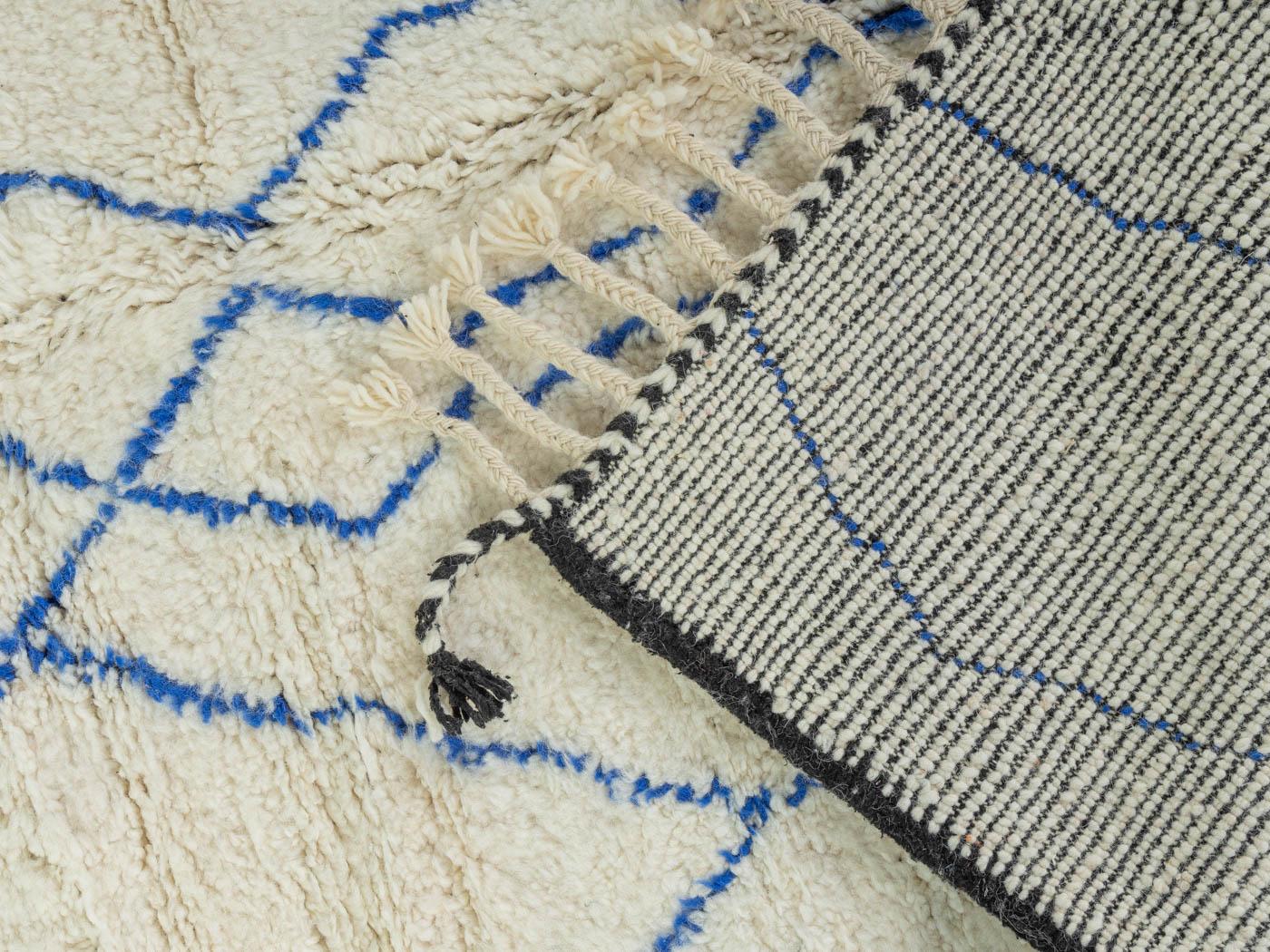 Handmade Berber Rug 100% Wool Beni Ourain Moroccan For Sale 4