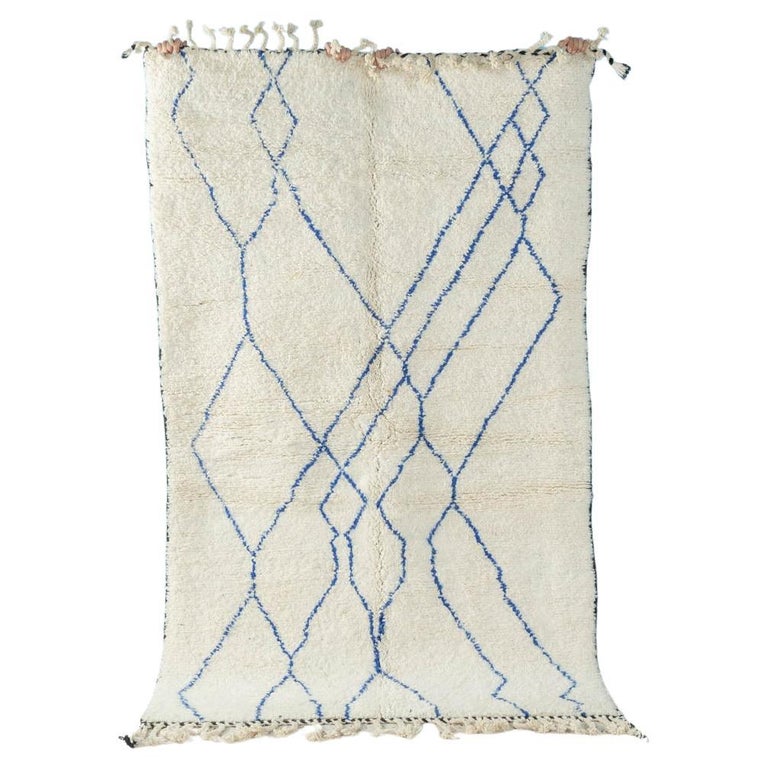 Tapis Berbère Marocain Beni Ouarain 120x90 Cm, Laine 100% Fait Main, épais