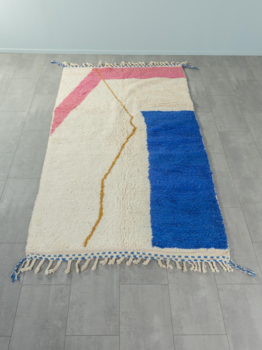Handmade Berber Rug Moroccan 100% Wool In Excellent Condition For Sale In Neuss, NW