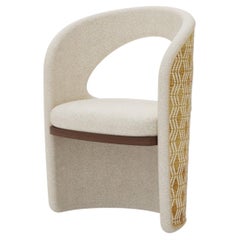Handmade Berta Dining Chair in Linen Upholstery & Walnut by Nolita Harbour