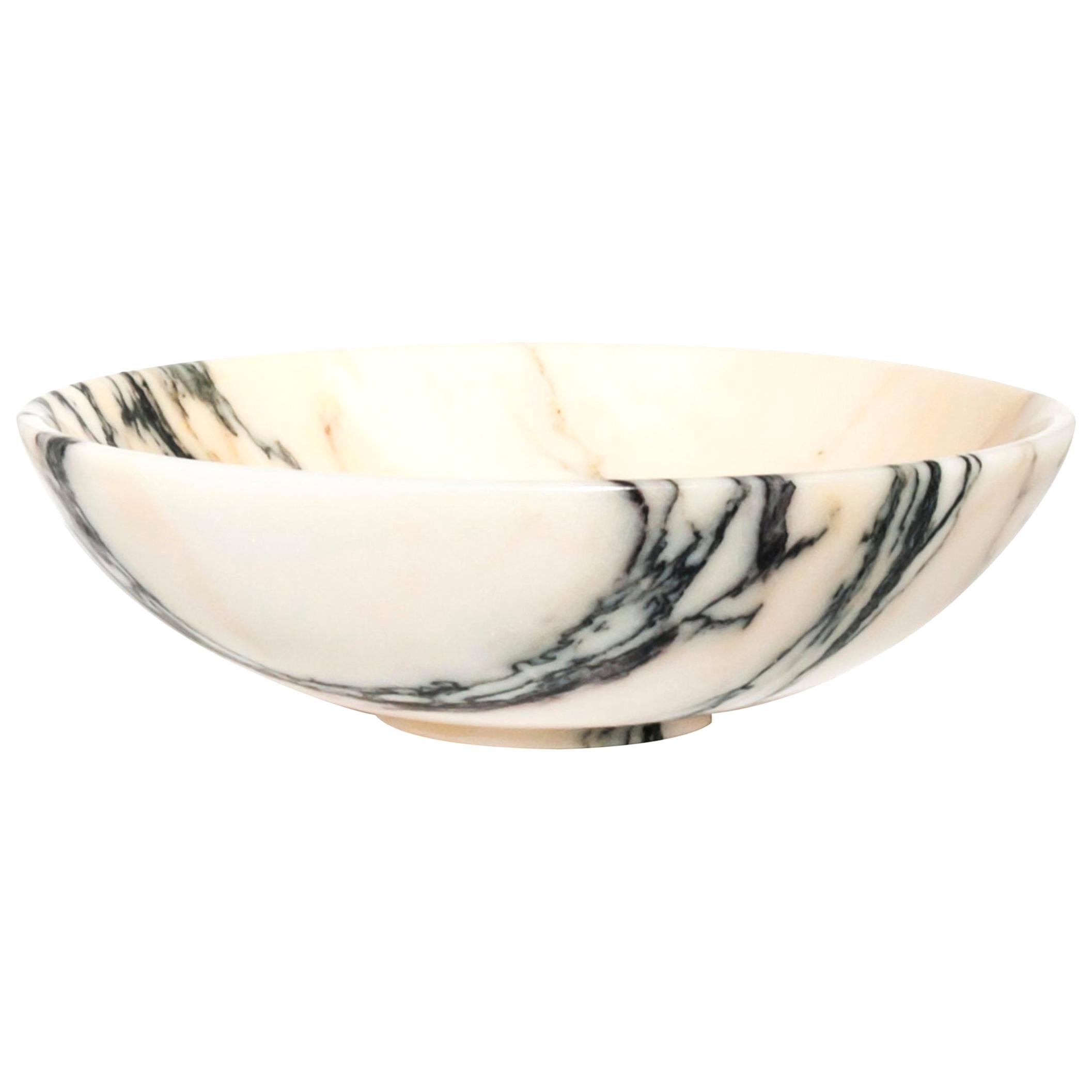 Handmade Big Fruit Bowl in Paonazzo Marble