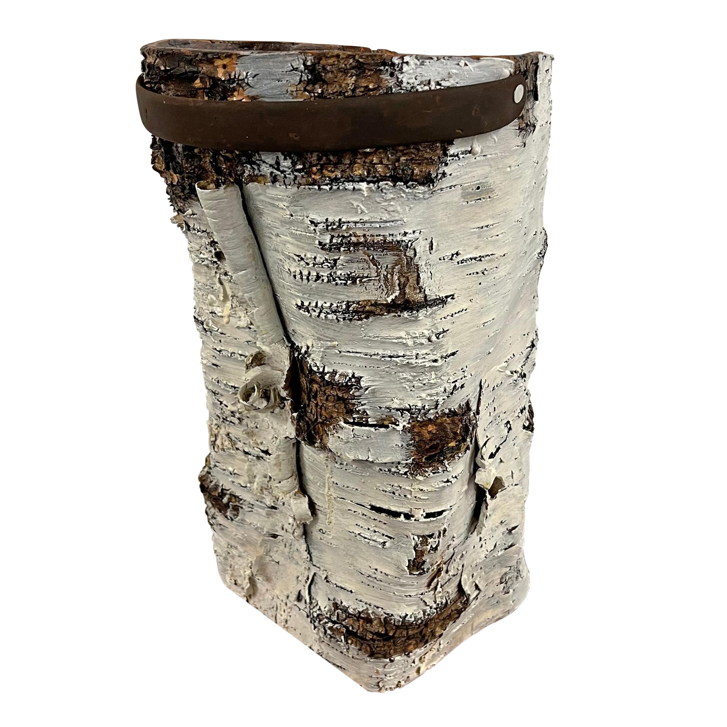 Contemporary Handmade Birch Bark Bucket