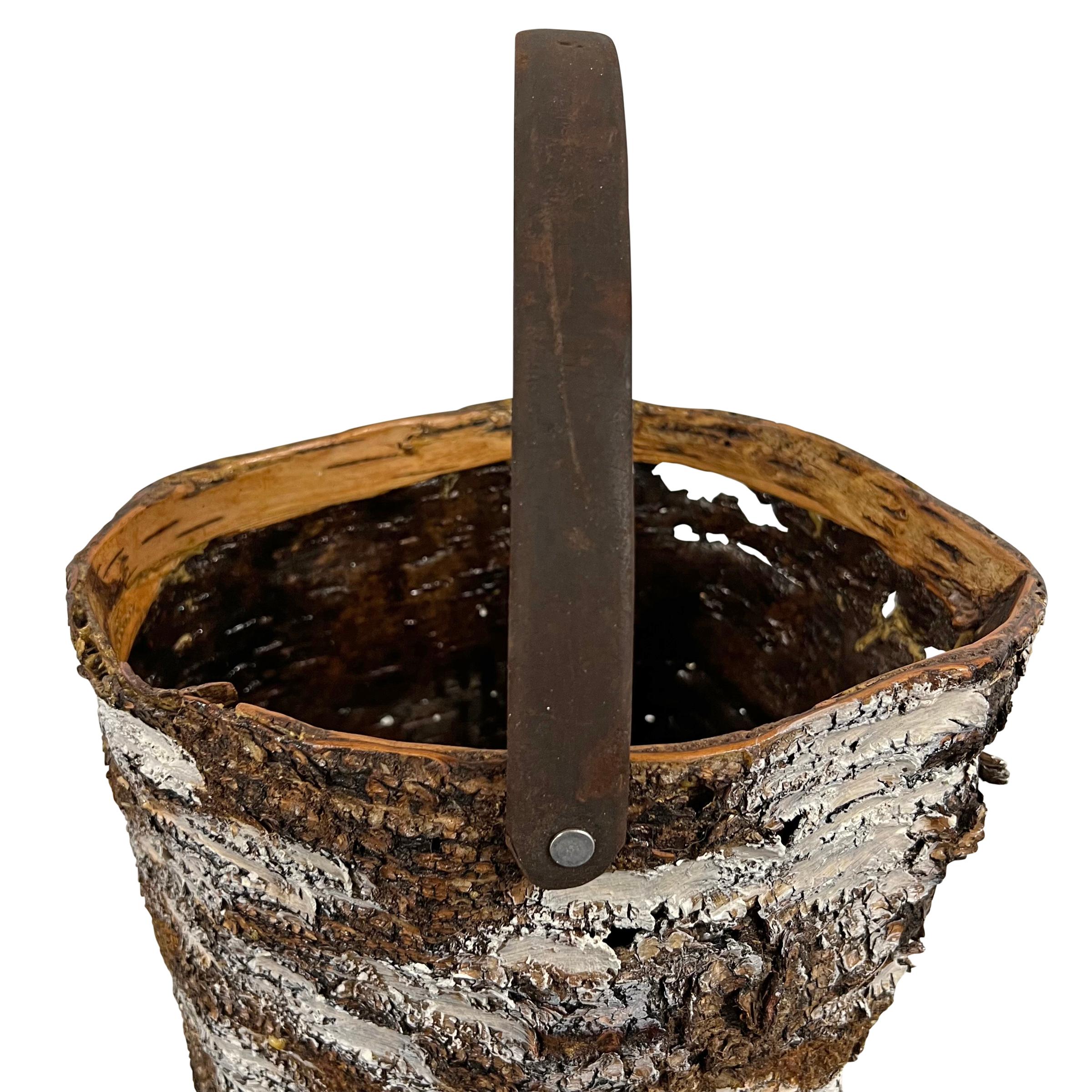 Leather Handmade Birch Bark Bucket