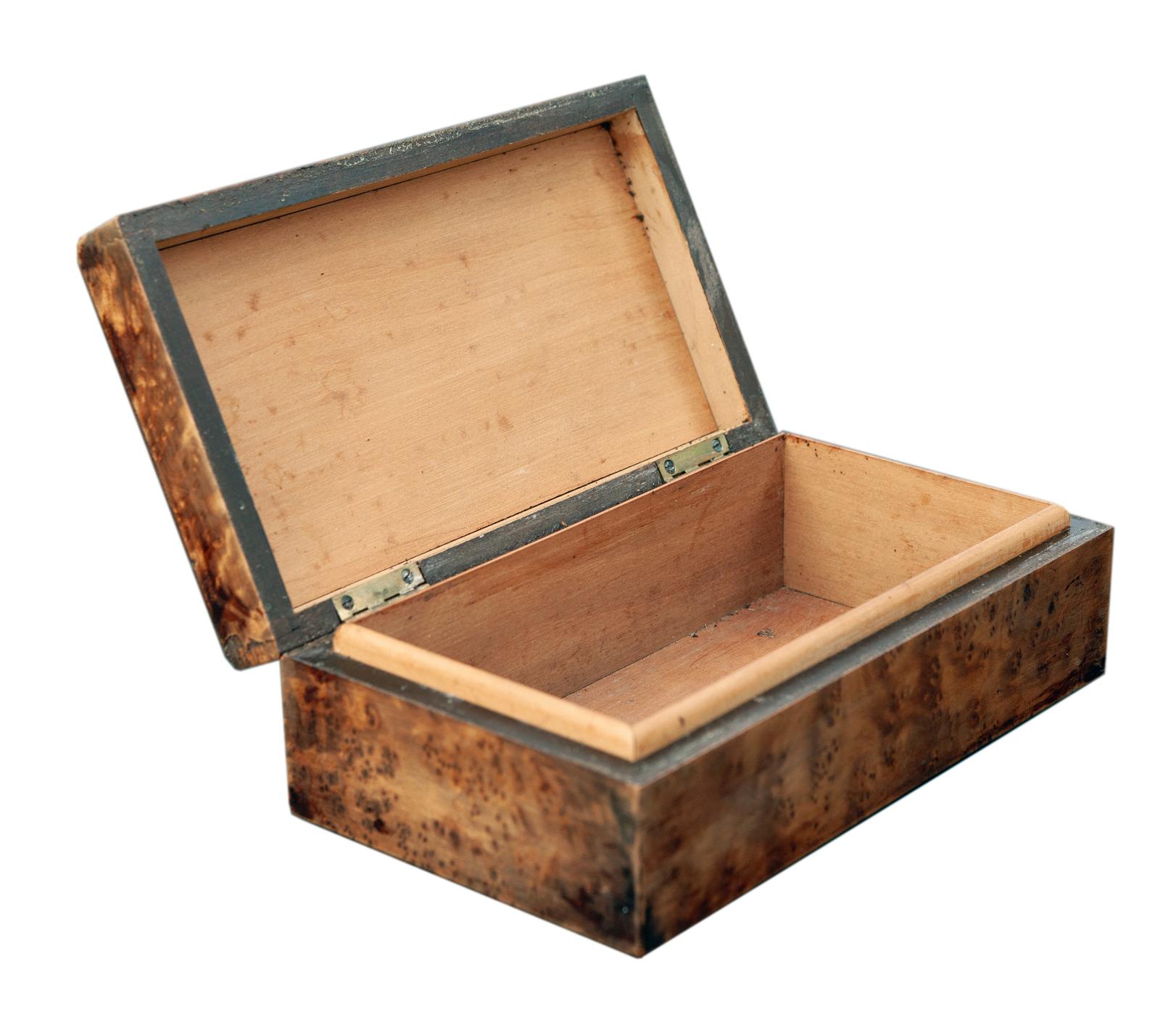 European Handmade Birdseye Maple Inlaid Lidded Box