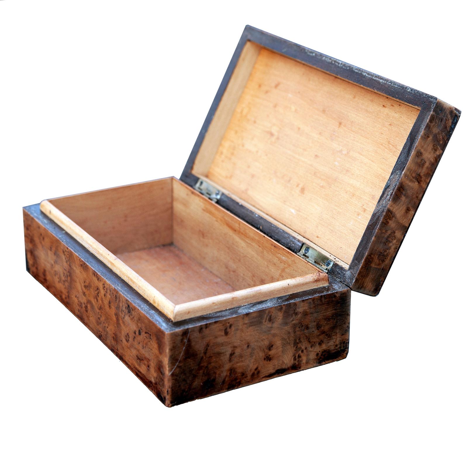 Marquetry Handmade Birdseye Maple Inlaid Lidded Box