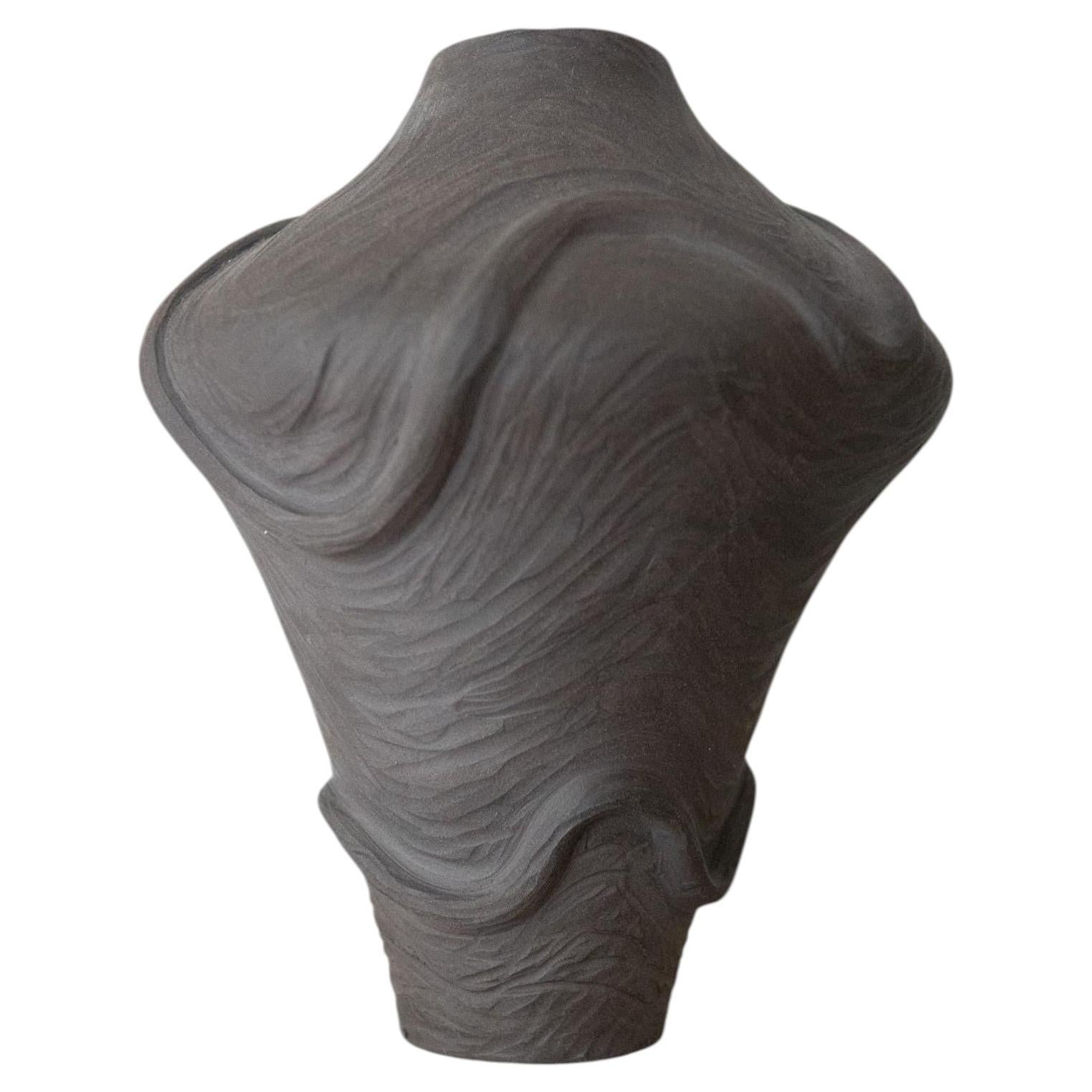 Handmade Black Ceramic Abstract Home Decor Vase by Maku Ceramic