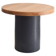 Handmade Black Ceramic Coffee Table Oak Tabletop