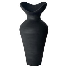 Handmade Black Ceramic Sculpture Abstract Vase by Maku Ceramic