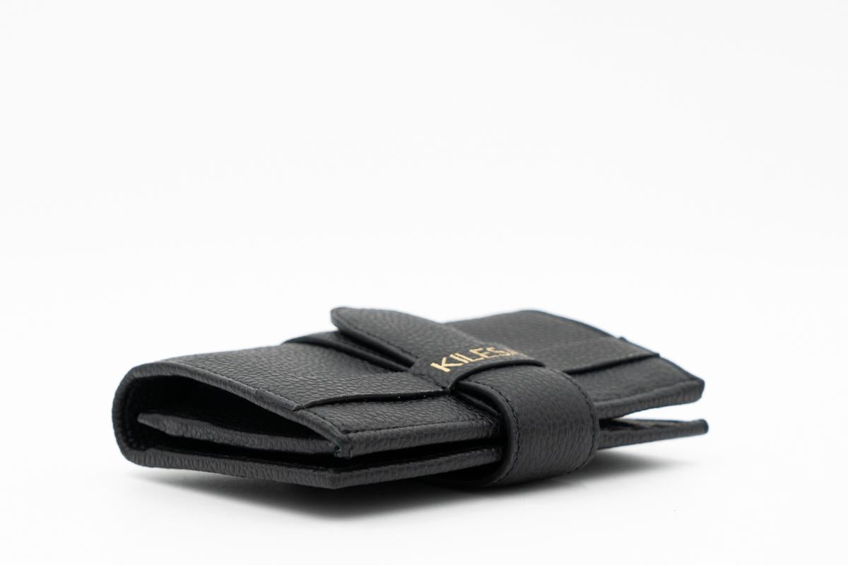 Black Handmade black leather wallet