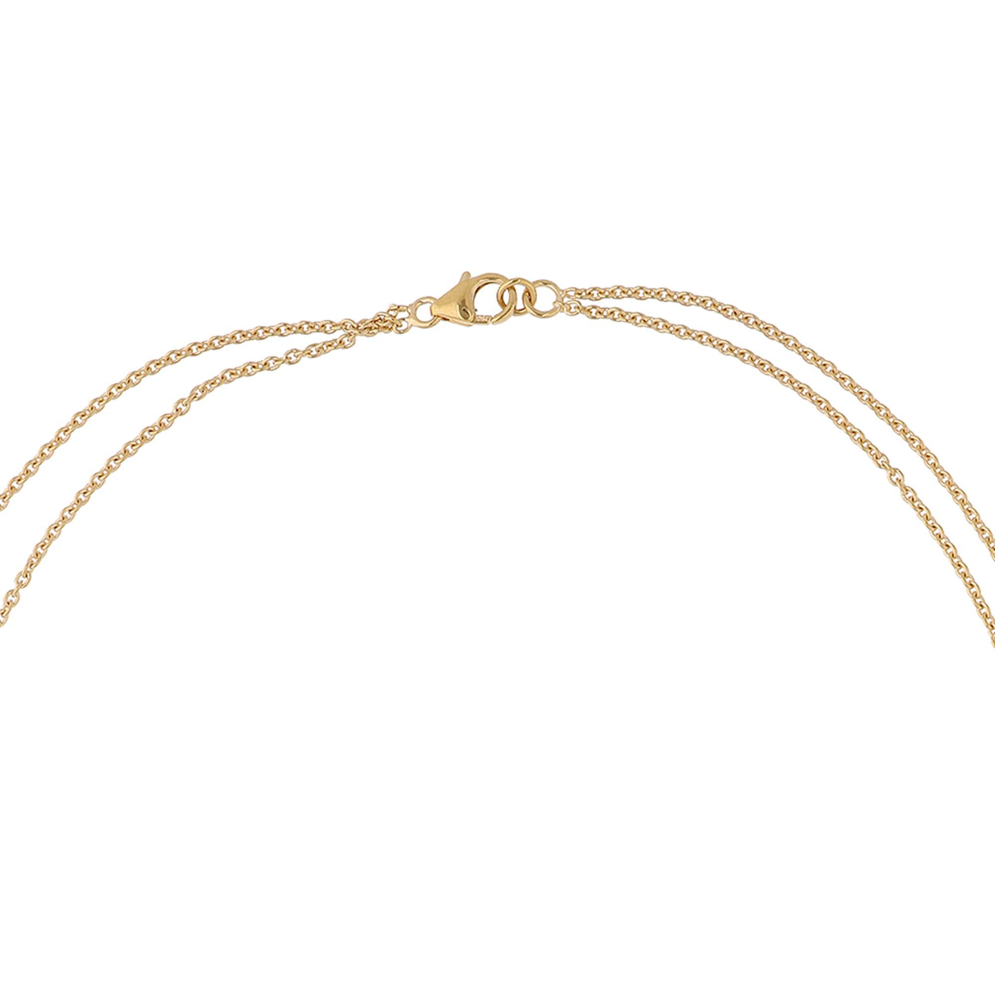 Collier en or jaune 14k fait main avec breloques en onyx noir et diamants à double couche Pour femmes en vente