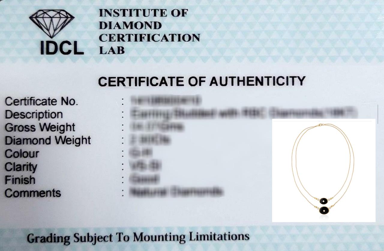 Collier en or jaune 18k fait main avec breloques en onyx noir et diamants à double couche en vente 1