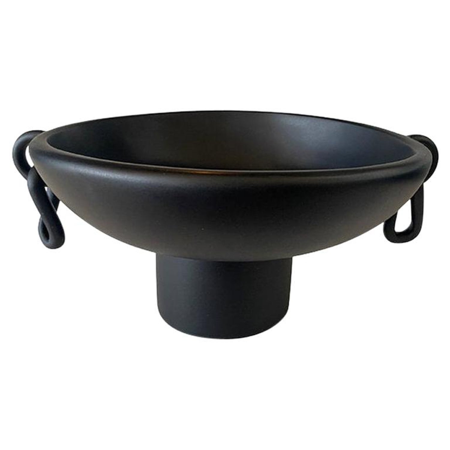 Handmade Black Resin Pre Columbian Inspired Industrial Pedestal Bowl For  Sale at 1stDibs