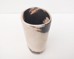 Handmade Black + White Ceramic Abstract Splash Vase by Fizzy Ceramics