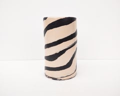 Handmade Black & White Spiral Striped Nerikomi Vase by Fizzy Ceramics