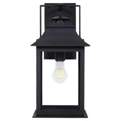 Handmade Black Wrought Iron Craftsman Wall Lantern– Mission Style Outdoor Sconce