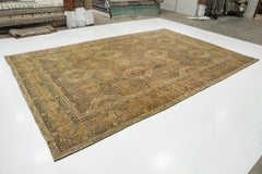 Handmade Blue Antique Kerman Persian Wool Rug With an Allover Pattern