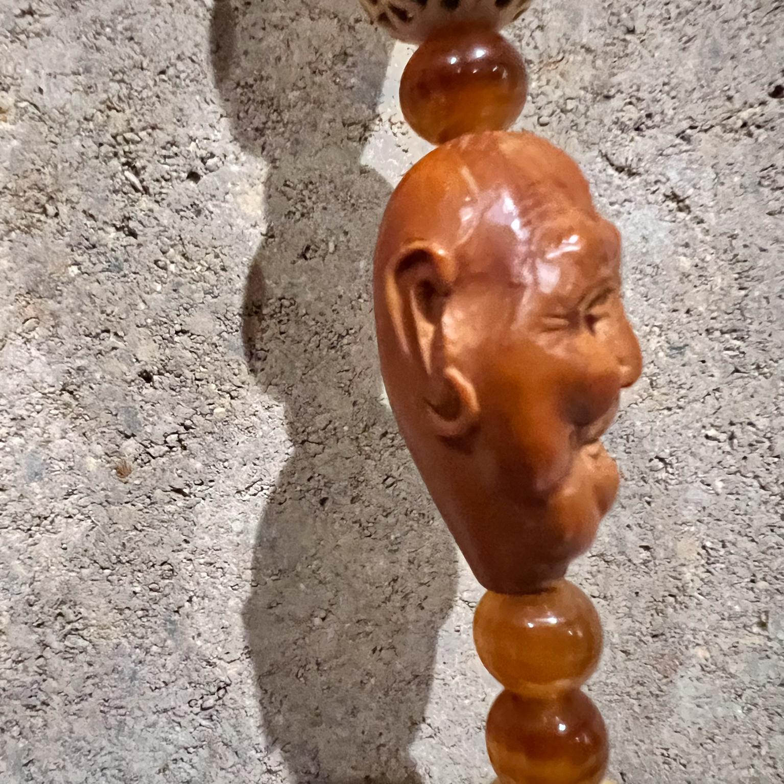 Beads Handmade Bohemian Beaded Amber Necklace Carved Chinese Dynasty Peach Pit Bone